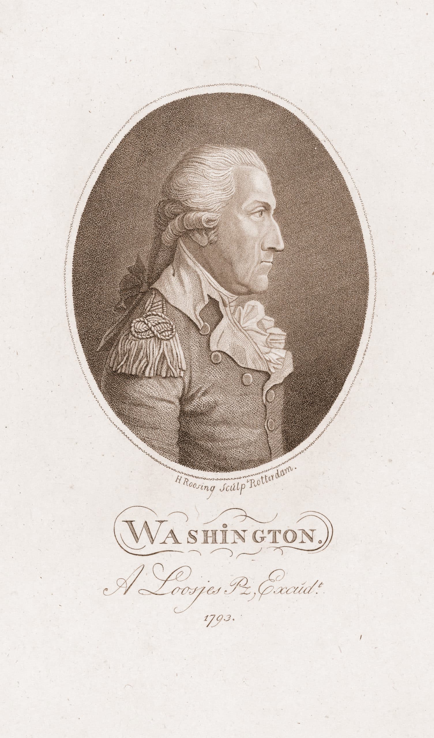 Engraving of George Washington us constitution and christianity